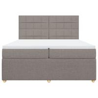 Boxspring met matras stof taupe 200x200 cm - thumbnail