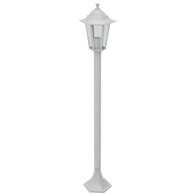 Paalverlichting voor tuin E27 110 cm aluminium wit 6 st