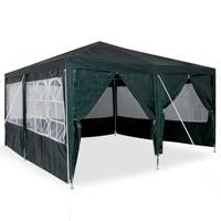 Partytent met 8 zijwanden groen 4x4 m PE - thumbnail