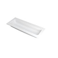 INK Faktor Wastafel Polystone Centraal met 1 Kraangat - 1200x450x15 mm - Mat Wit - thumbnail