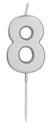 Cijferkaars &apos;8&apos; Zilverkleurig 5cm