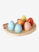 Kip met zijn eieren met vormen van FSCÂ®-hout hout - thumbnail