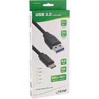 InLine 1m, USB3.1-C/USB3.1-A 1m USB C USB A Zwart - thumbnail