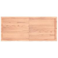 Wandschap 140x60x(2-6)cm behandeld massief eikenhout lichtbruin - thumbnail