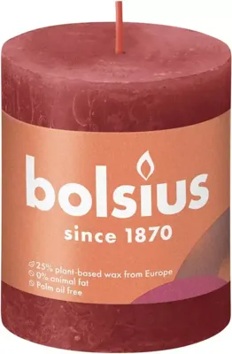 Bolsius kaars rustiek 8x7 cm delicate red