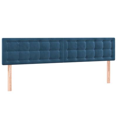 Hoofdborden 2 st 90x5x78/88 cm fluweel donkerblauw
