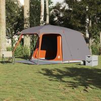 Kampeertent met verandakoepel 5persoons waterdicht grijs oranje - thumbnail
