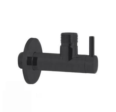 Hoekstopkraan Hotbath Cobber Rond met Filter Mat Zwart