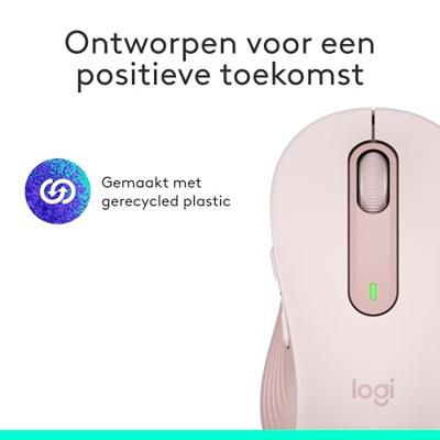 Logitech Signature M650 L Muis Radiografisch, Bluetooth Maat: L Optisch Roze 5 Toetsen 4000 dpi