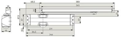 Deurdranger ts90 impulse incl.glijarm-