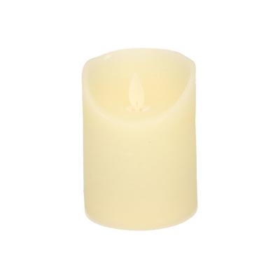 1x Ivoren Led Kaars / Stompkaars Met Bewegende Vlam 10 Cm - Led Kaarsen