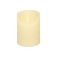 1x Ivoren Led Kaars / Stompkaars Met Bewegende Vlam 10 Cm - Led Kaarsen - thumbnail