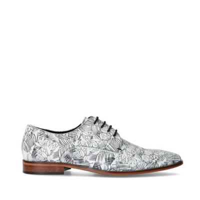 Sacha leren veterschoenen met bloemenprint wit