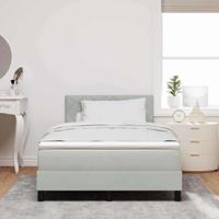 Boxspringbed met matras fluweel lichtgrijs 120x200 cm - thumbnail