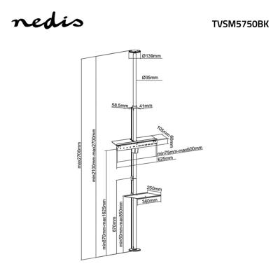 Nedis Draai- en Kantelbare TV-Standaard | 37-70 " | 1 stuks - TVSM5750BK TVSM5750BK - thumbnail