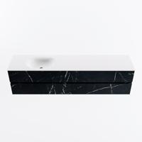 MONDIAZ VICA 200cm badmeubel onderkast Marquina 4 lades. Wastafel MOON links 1 kraangat, kleur Talc. - thumbnail