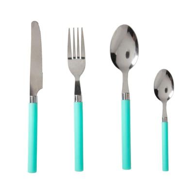 Bestekset - metaal - turquoise - set van 16 Bestekset - metaal - turquoise - set van 16