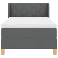 Boxspringbed met Matras, Donkergrijs, 100 x 200 cm, Stof - thumbnail