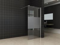 Wiesbaden Comfort inloopdouche 1200 x 2000 x 10 mm nano helder glas met melkglas middenband/chroom 20.4210 - thumbnail