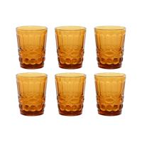 Glazenset Home ESPRIT Amber Kristal Met reliëf 240 ml (6 Stuks) - thumbnail