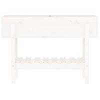 VidaXL Plantenbak verhoogd 101x30x69 cm massief grenenhout wit - thumbnail