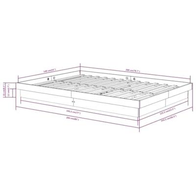Bedframe massief hout 140x200 cm
