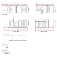 11-delige Keukenkastenset Lucca bewerkt hout zwart - thumbnail
