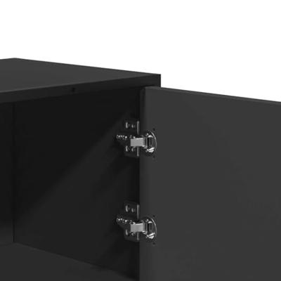 Hoge kast 68x35x106,5 cm bewerkt hout en metaal zwart Hoge kast 68x35x106,5 cm bewerkt hout en metaal zwart