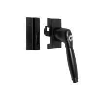 De Oude Deurklink Raamsluiting zwart met slot Deco rechts - thumbnail