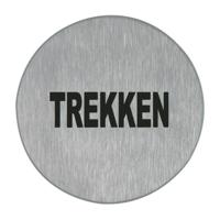 Symboolplaat trekken ø75mm rvs mat - thumbnail