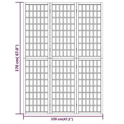 Kamerscherm inklapbaar 3 panelen Japanse stijl 120x170 cm wit - thumbnail