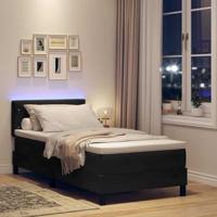 Boxspringbed met matras en LED fluweel zwart 90x200 cm - thumbnail