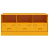 Tv-meubel 99x39x44 cm staal mosterdgeel - thumbnail