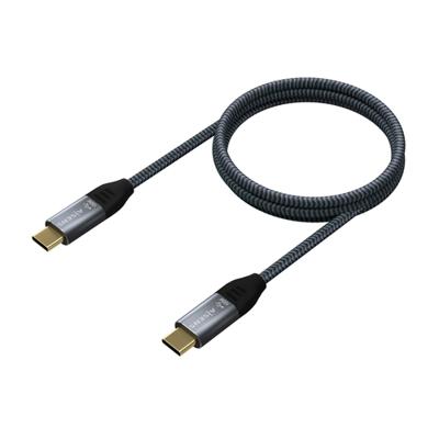 AISENS A107-0670 USB-3.2-kabel Gen2x2, 20 Gbit/s, 5A, 100W, E-merk, type USB-C/M, grijs, 0,6 m