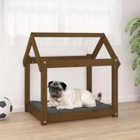 VidaXL Hondenmand 71x55x70 cm massief grenenhout honingbruin - thumbnail
