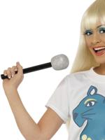 Microfoon zilver glitter - thumbnail