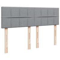 Boxspring met matras stof lichtgrijs 140x200 cm - thumbnail