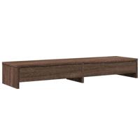 Monitorstandaard met lades 100x27x15 cm hout bruin eikenkleur - thumbnail
