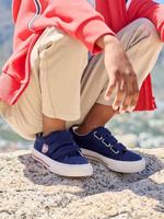 Synthetische baskets voor kinderen met klittenband marineblauw - thumbnail
