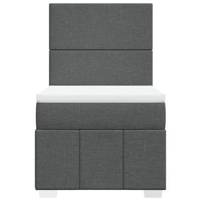 Boxspring met matras stof donkergrijs 120x200 cm - thumbnail
