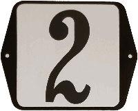 Huisnummer naambordje standaard 15x12 cm nummer 2 - Warentuin mix - thumbnail