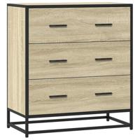 Dressoir 68x35x76 cm bewerkt hout en metaal sonoma eikenkleur - thumbnail