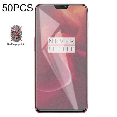 50 stuks non-Full matte Frosted gehard glas film voor OnePlus 6 geen retail pakket