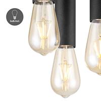 Moderne LED Plafondlamp Marna - Zwart - Rond - 19/19/16.5cm - geschikt voor E27 fitting - 3 lichts Plafondlamp gemaakt van metaal - thumbnail
