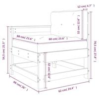 Tuinstoel met kussens massief grenenhout grijs - thumbnail