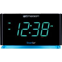 Emerson Smartset Wekkerradio met Bluetooth-luidspreker met USB-poort voor iPhone/iPad/iPod/Android en Tablets, 1,4 inch cyaan LED-display en nachtlampje, ER100301 - thumbnail