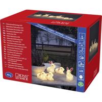 Verlicht kerstfiguur voor buiten - 5 konijnen - 40 LEDs - Warm wit - Dimbaar - 15 cm hoog - Kerstverlichting - thumbnail