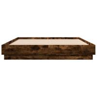 Bedframe bewerkt hout gerookt eikenkleurig 120x200 cm - thumbnail