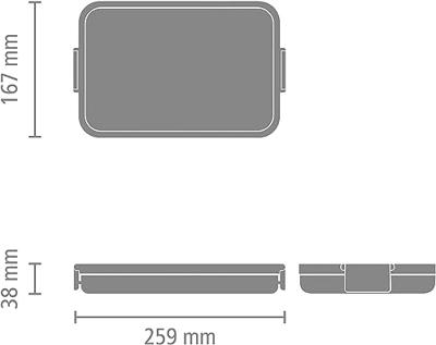 Brabantia Make & Take lunchbox plat, kunststof light grey - thumbnail