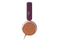Philips TAK2000MP 2000-serie On Ear bedrade opvouwbare hoofdtelefoon voor kinderen - beperkt volume, Audio delen, 3,5 mm- en USB-C-kabel meegeleverd - Magenta Purper - thumbnail